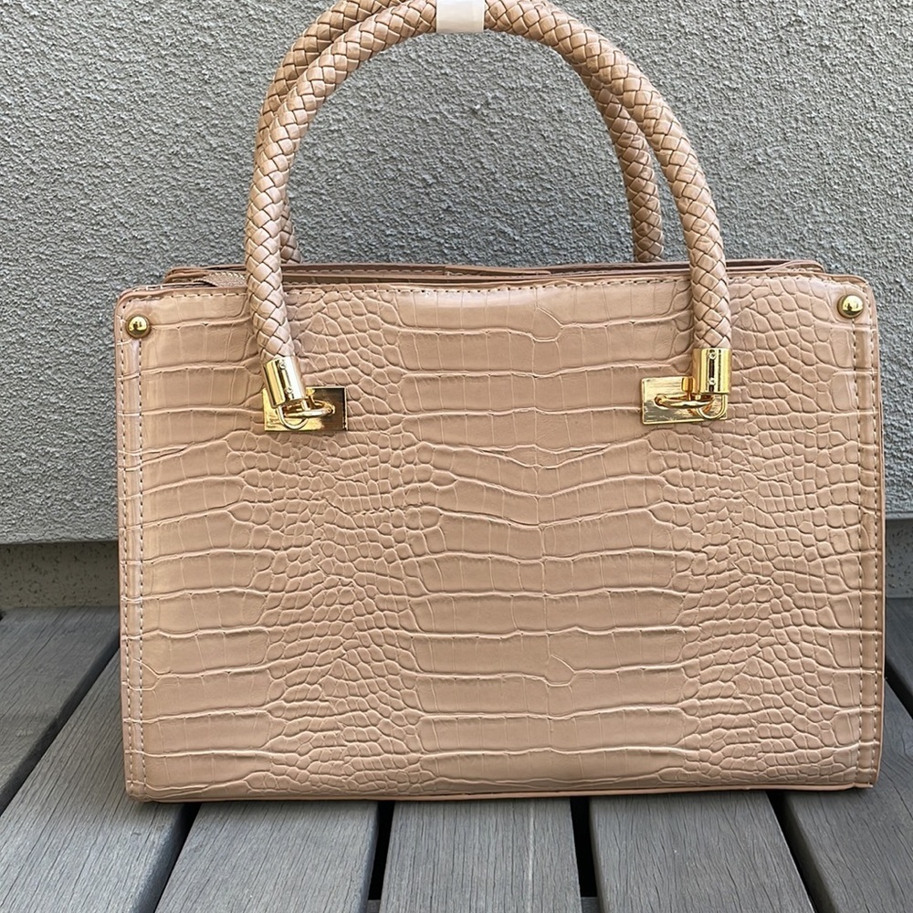 Bebe Bella Croco Satchel with Card Case Purse is not new. - Picture 7 of 13